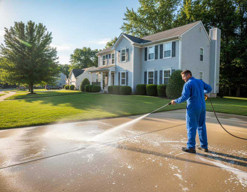 House Washing to Remove Cobwebs in Upper Arlington Oh